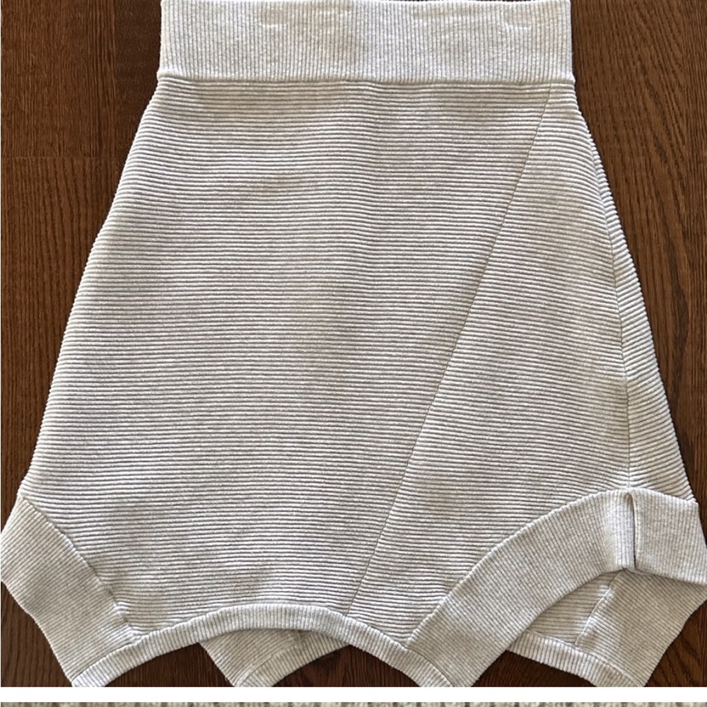 Sweaty Betty Grey Ribbed Asymmetrical Skirt - Size S